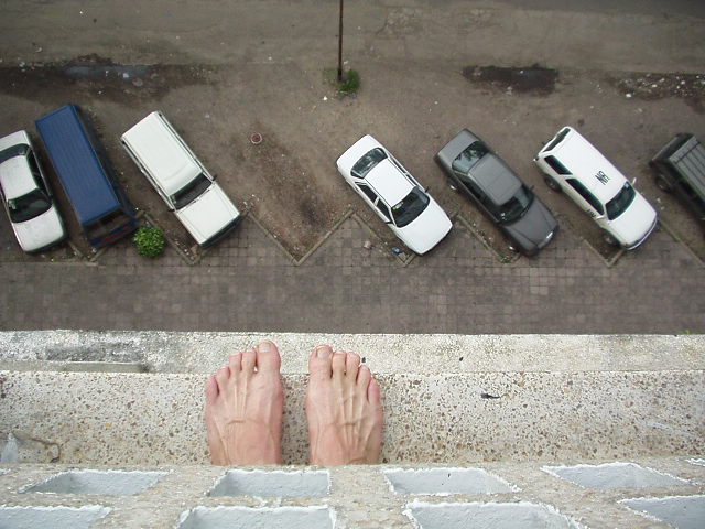looking down from my balcony